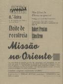 Programa do filme "Missão no Oriente" com a participação dos atores Robert Preston e Ellen Drew.