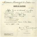 Registo de velocípede de marca Olympique, com o nº 4814, em nome de Ilídio José Ferreira do Nascimento, morador em Calçada de S. Pedro, Sintra.