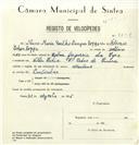 Registo de velocípede de marca Martano, com o nº 8298, em nome de Nuno Maria Coelho Campos Poppe, morador em S. Pedro de Sintra.