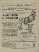 Programa do filme "A Mulher de Branco" com a participação de Eleanor Parker, Alexis Smith, Sydney e Gig Young. 