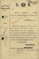 Ofício do Chefe da Secretaria de Justiça da Comarca de Sintra, José Rodrigues Silva, ao Administrador do Concelho de Sintra, solicitando que José da Silva, guarda nº 2252 seja notificado para comparecer no tribunal deste juízo para prestar declarações respeitantes à sua participação de 24 de Outubro, quanto ao atropelamento de que foi vitima Faustino Félix.