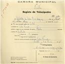 Registo de velocípede de marca Flecha, com o nº 242, em nome de [...] da Silva Rosa [...], morador em Pedra Furada.