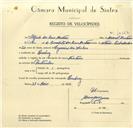 Registo de velocípede com o nº 10127, em nome de Alfredo dos Reis Martins, morador em Queluz.