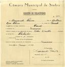 Registo de velocípede de marca Vilar com motor, com o nº 6300, em nome de Armando Paiva, morador em Massamá.