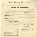 Registo de velocípede de marca Sprinter, com o nº 4209, em nome de Pedro José Jordão, morador em Carrascal.