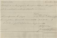 Ofício dirigido ao presidente da Câmara Municipal de Belas proveniente de Joaquim José Dias Lopes Vasconcelos, Secretário Geral, mandando cumprir uma circular de 1840 respeitante aos descontos devidos pelo escrivão da Câmara.