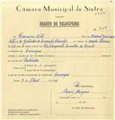 Registo de velocípede com o nº 7023, em nome de Francisco Neto, morador em Carenque.