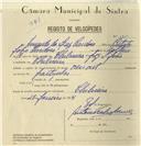 Registo de velocípede com o nº 6852, em nome de Armando da Luz Cardoso, morador em Chilreira.