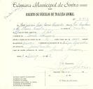 Registo de um veiculo de duas rodas tirado por um animal de espécie muar destinado a transporte de mercadorias em nome de Joaquim Caetano Mendes, morador em Santa Susana.