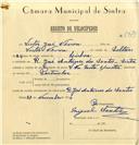 Registo de velocípede de marca VN mota, com o nº 7379, em nome de Vítor José Névoa, morador em Sintra.