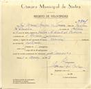Registo de velocípede de marca Nacional, com o nº 9804, em nome de José Manuel Marques da Fonseca, morador em Galamares.
