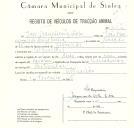 Registo de um veiculo de duas rodas tirado por um animal de espécie cavalar destinado a transporte de mercadorias em nome de José Francisco Isidoro, morador no Algueirão.