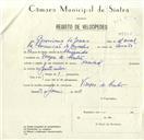 Registo de velocípede de marca Nacional, com o nº 8500, em nome de Jerónimo de Jesus, morador em Várzea de Sintra.