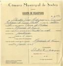 Registo de velocípede de marca Pombal com motor, com o nº 6490, em nome de Sebastião Jesus Rodrigues, morador em Algueirão de Cima.