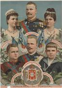 Familia Real de Portugal. D. Luiz Filippe Principe Real; Infante D. Affonso; Infante D. Manoel; Rainha D. Amélia; El Rei D. Carlos 1º, Rainha D. Maria Pia.