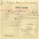 Registo de velocípede de marca Cycles Pombal com motor, com o nº 6091, em nome de Francisco José Fernandes, morador em Meleças.