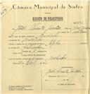 Registo de velocípede de marca Aprilia, com o nº 6395, em nome de João Vicente Jordão, morador em Morelinho.