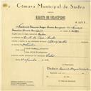 Registo de velocípede de marca Vilar com motor, com o nº 5823, em nome de Frederico Maurício Mezer Correia Henriques, morador em Sintra.