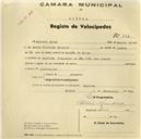 Registo de velocípede com o nº 362, em nome de António Alves, Assafora.morador em 