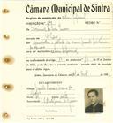 Registo de matricula de cocheiro profissional em nome de Manuel da Cruz Inácio, morador em São Pedro, com o nº de inscrição 1047.