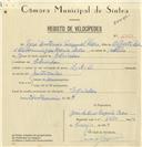 Registo de velocípede de marca L.R.S., com o nº 6920, em nome de José António Ezequiel Pedro, morador em Odrinhas.