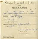 Registo de velocípede de marca Lacese, com o nº 8096, em nome de Francisco Monteiro Barreto, morador em S. Pedro de Sintra.