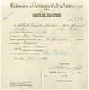 Registo de velocípede de marca The Champion, com o nº 5318, em nome de Gilberto Fernandes Martins, morador em Pero Pinheiro.