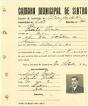Registo de matricula de velocipedista em nome de [Prates] [Prendi] , morador em Belas, com o nº de inscrição 2089.