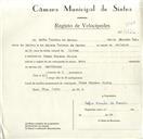 Registo de velocípede de marca Avis, com o nº 9126, em nome de Sofia Correia de Barros, morador em Praia Grande.