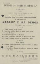 Programa de espetáculos com a participação dos cantores e bailarinos Madame e Mr. Demos.
