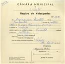 Registo de velocípede de marca Oriental, com o nº 3204, em nome de Benjamim Martins, morador em Sabugo.