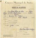 Registo de velocípede de marca Vilar, com o nº 7983, em nome de Lino Inácio Rufino da Silva, morador em Lameiras.