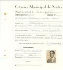 Registo de matricula de velocipedista em nome de Alfredo António Duarte [...], morador em Odrinhas, com o nº de inscrição 6547.