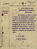 Ofício do Juiz de Direito da Direção da Policia de Investigação Criminal do Porto, ao Administrador do Concelho de Sintra, referente ao envio de uma fotografia do presumido autor de um roubo praticado num hotel da Vila de Sintra, para que confirmem se é ou não o individuo da fotografia.