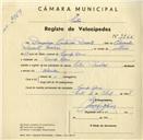 Registo de velocípede de marca Cycles Pombal, com o nº 3566, em nome de Domingos Cristovão Duarte, morador em Campo Raso.