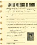 Registo de matricula de velocipedista em nome de António José da Fonseca Santos Dores, morador na Ribeira de Sintra, com o nº de inscrição 2743.