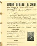 Registo de matricula de cocheiro profissional em nome de Joaquim Sebastião Farto, morador na Fação, com o nº de inscrição 828.