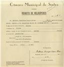 Registo de velocípede de marca Aprilia, com o nº 8140, em nome de António Henriques Lopes Alves, morador em Sintra.