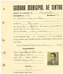 Registo de matricula de velocipedista em nome de Fernando Neves da Silva, morador no Algueirão, com o nº de inscrição 1895.