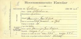 Recenseamento escolar de Albertina Roque, filha de Domingos José Roque, moradora no Penedo.