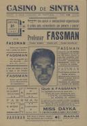 Programa de um espetáculo com a participação do professor Fassman e Miss Dayka, no dia 21 de agosto de 1947.