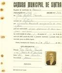 Registo de matricula de carroceiro de 2 ou mais animais em nome de João Batista Pancada, morador em Fontanelas, com o nº de inscrição 1932.