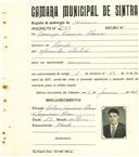 Registo de matricula de carroceiro em nome de Domingos Francisco Chança, morador no Penedo, com o nº de inscrição 2374.