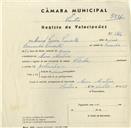 Registo de velocípede de marca Flecha, com o nº 3516, em nome de Manuel Pereira Pimenta, morador em Mem Martins.
