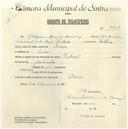 Registo de velocípede com o nº 4864, em nome de Joaquim Manuel Domingos, morador em Areias.
