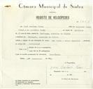 Registo de velocípede de marca Cuciolo com o nº 8600, em nome de José Caetano Pires, morador em Terrugem.
