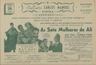 Programa do filme "As Sete Mulheres de Ali" com a participação de Jack Pilis, Danielle Codet, Denise Grey, Duvaliès e Robert Burnier.