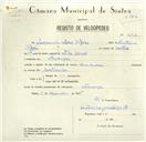 Registo de velocípede com o nº 8392, em nome de Joaquim Rosa Viçoso, morador em Fervença.