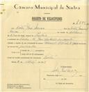 Registo de velocípede de marca Famel-Vitória, com o nº 7809-A, em nome de Vítor José Névoa, morador em Rua José Antunes dos Santos, Sintra.