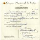 Registo de velocípede de marca Citifix com motor, com o nº 5620, em nome de Eduardo Ribeiro Carrolo, morador em Algueirão.